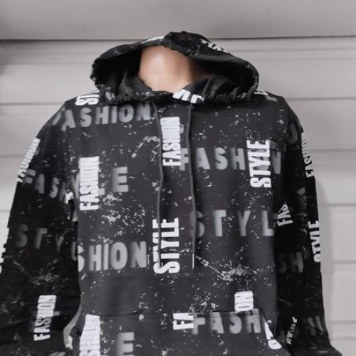 Худи Panda (S-2XL) 1477 black (деми) Panda 1477 black