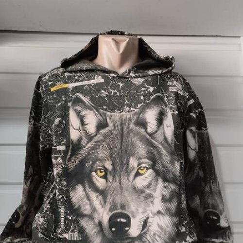 Худи Panda (S-2XL) 1521 black (деми) Panda 1521 black