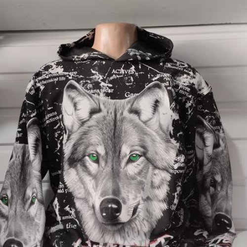 Худи Panda (S-2XL) 1522 black (деми) Panda 1522 black