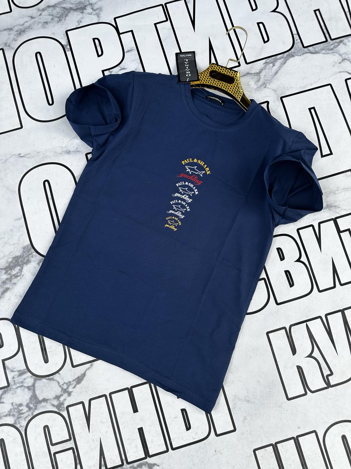 Футболка Sport style (S-2XL) SS49 navy (лето)