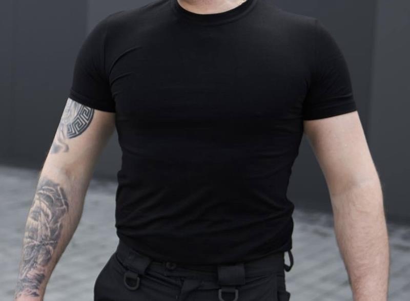 Футболка Madoka (M-3XL) 768 black (лето)