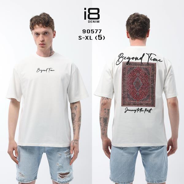 Футболка i8denim (S-XL) 90577 white (лето)