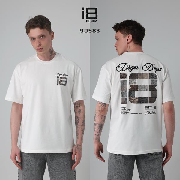 Футболка i8denim (S-XL) 90583 white (лето)