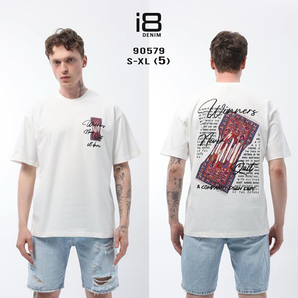 Футболка i8denim (S-XL) 90579 white (лето)