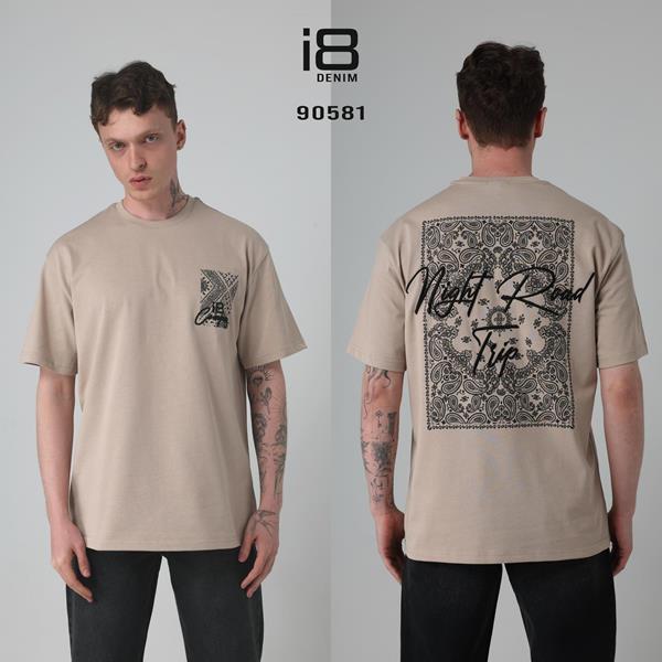 Футболка i8denim (S-XL) 90581 beige (лето)