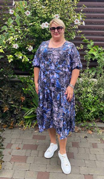 Платье BAT (52-56) 1925 grey-l.blue (лето)