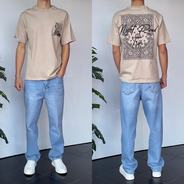 Футболка i8denim (S-XL) 2164 beige (лето)