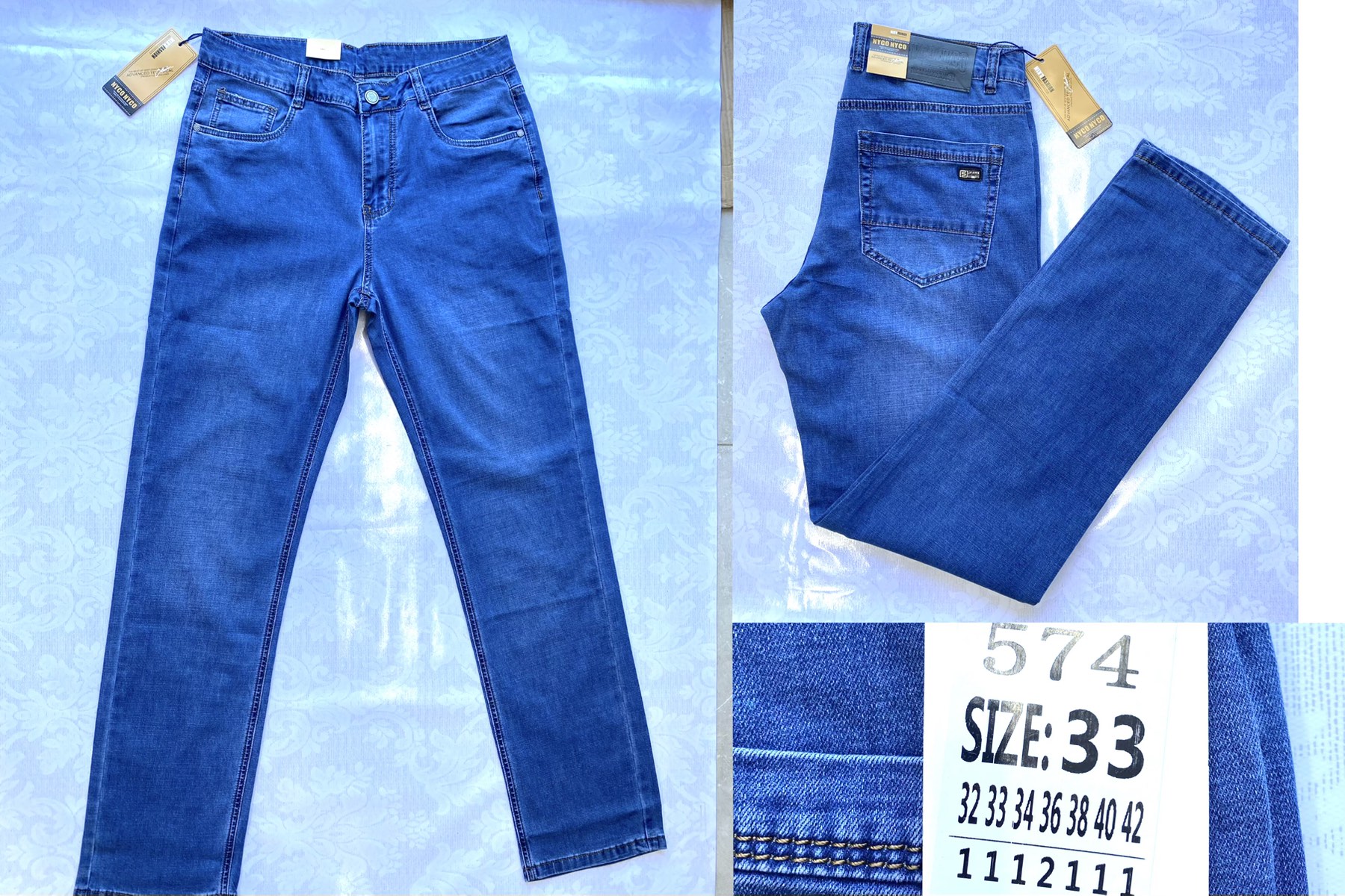 Джинсы God Baron (32-42) 574 blue (деми)