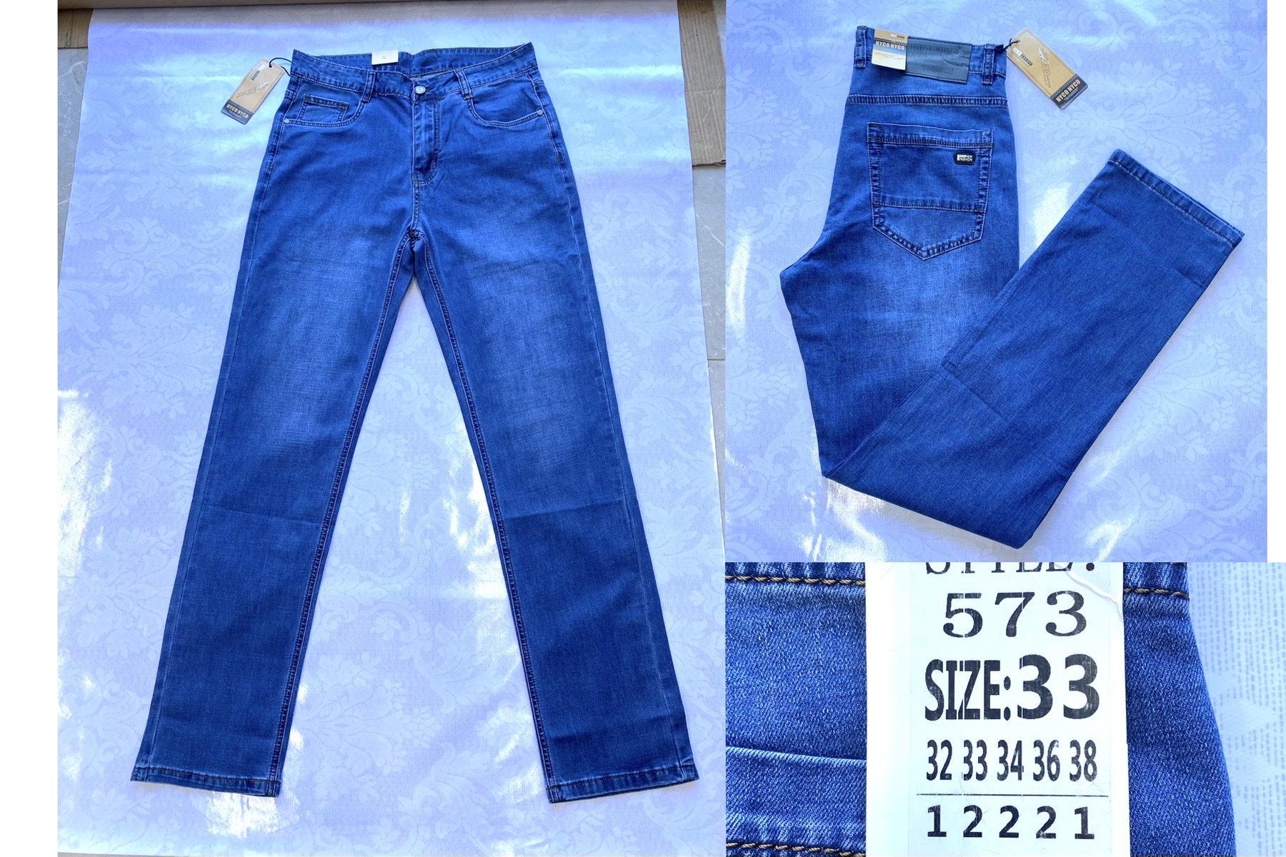 Джинсы God Baron (32-38) 573 blue (деми)