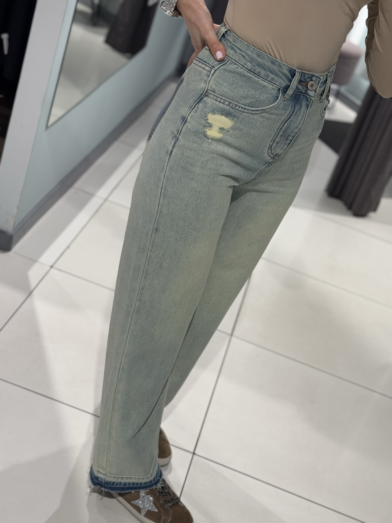 Джинсы Comod (S-XL) 58023 l.blue (деми)