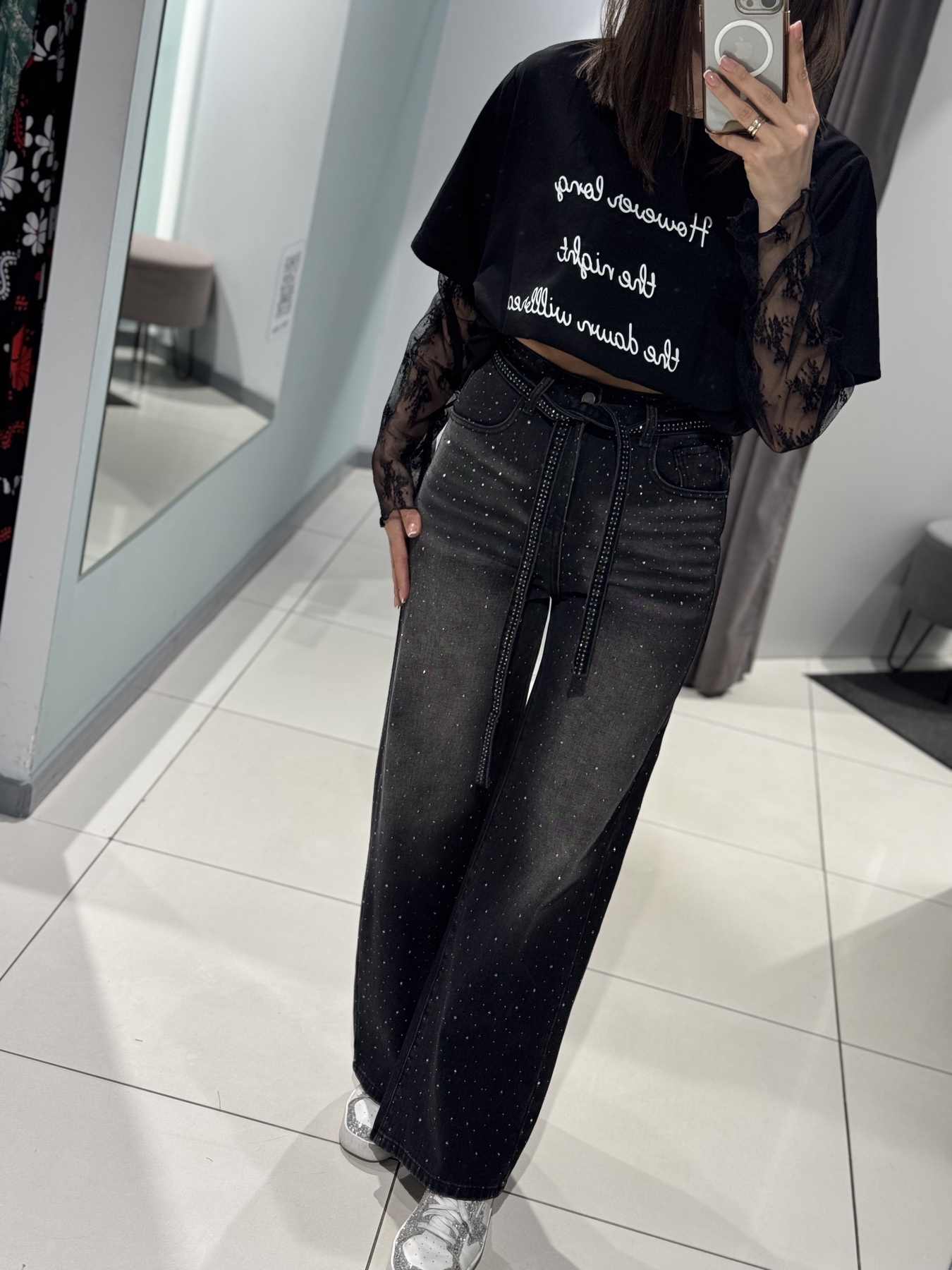 Джинсы Comod (S-XL) 81001 black (деми)