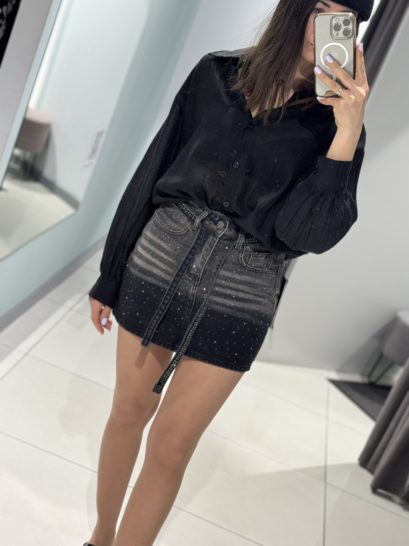 Юбка Comod (S-XL) 81008 black (лето)