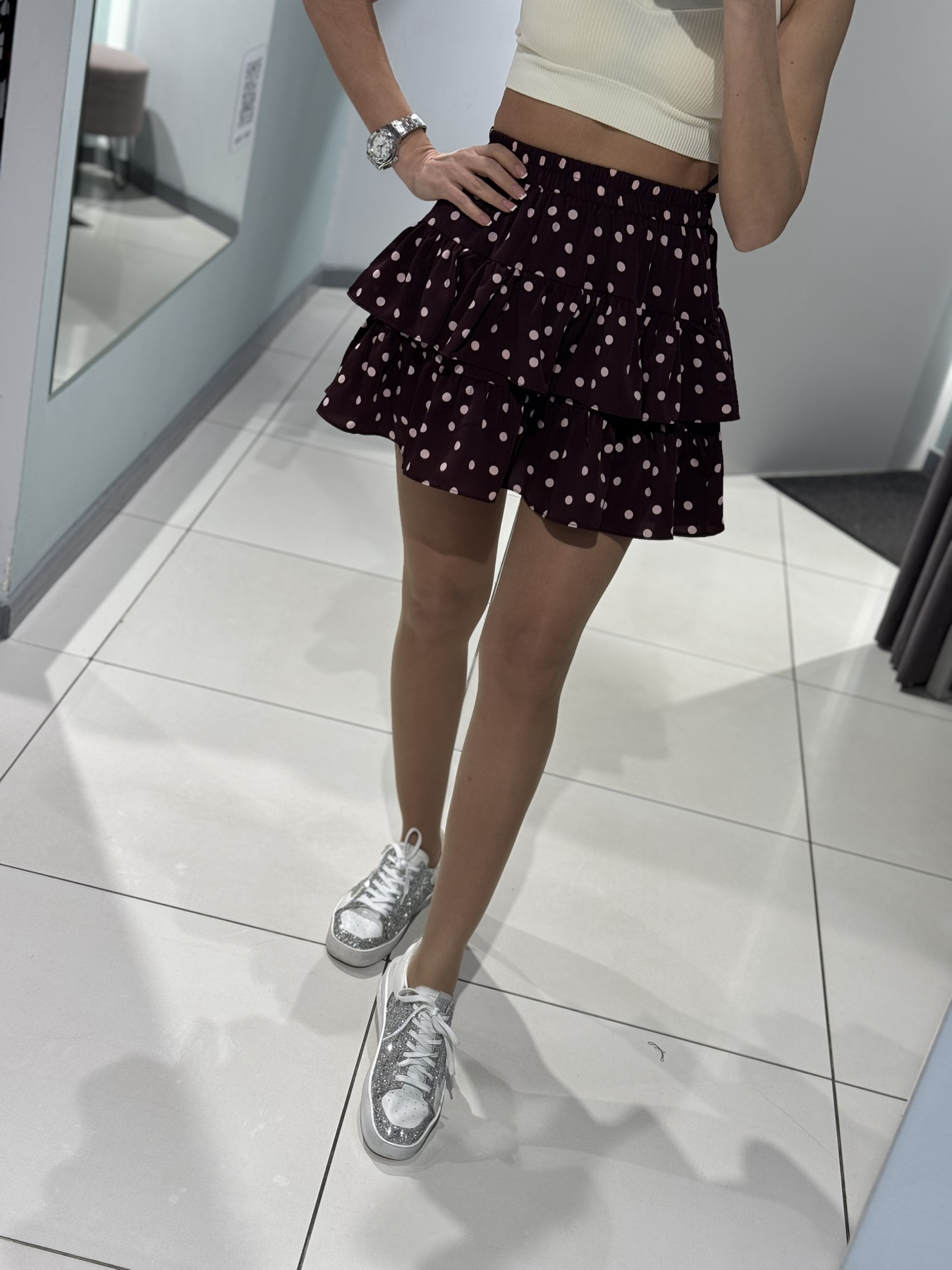 Юбка-шорты Comod (one size) 85003 black-beige (лето)