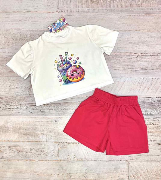 Костюм LiMa kids (116-140) 2514 white-crimson (лето)