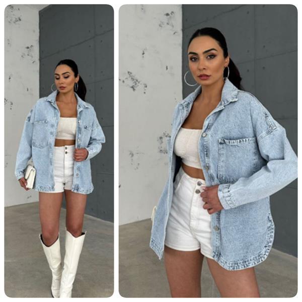 Рубашка Lady N (S-L) 491 l.blue (лето)