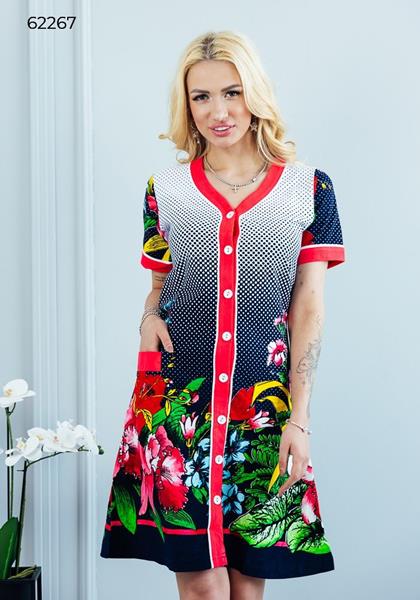 Халат Vehuiah (S-XL) 62267 black (лето)