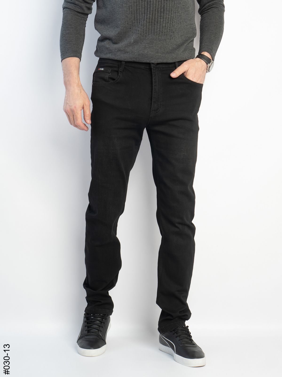 Джинсы God Baron (32-42) W030-13 black (деми)