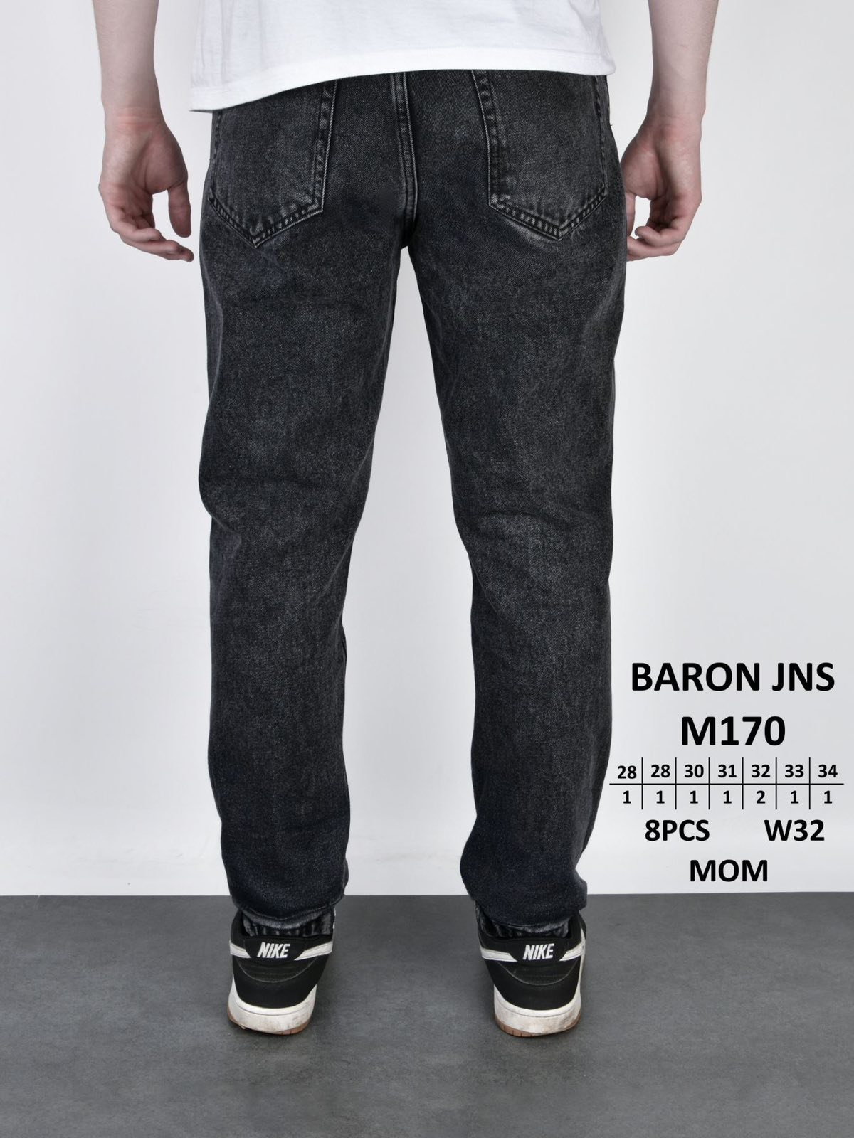 Джинсы God Baron (28-34) M170 black (деми)