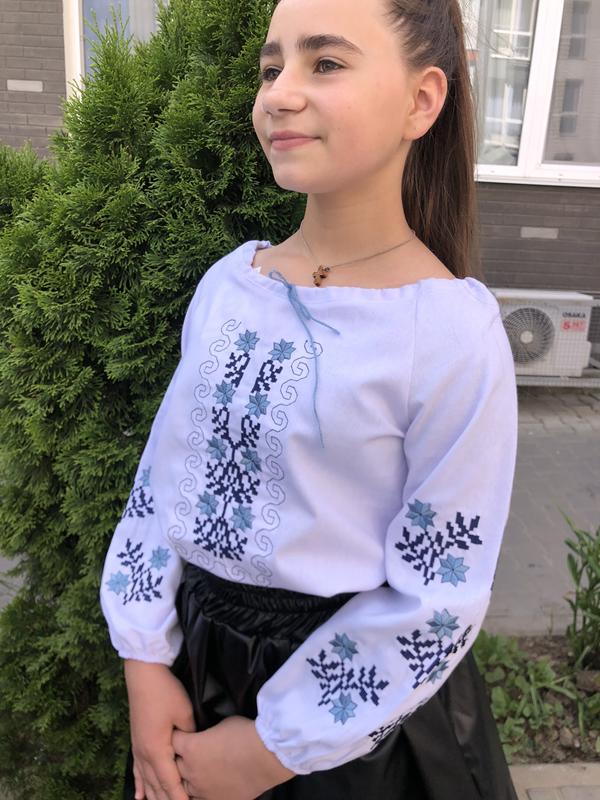 Вышиванка Moda school (128-146) M15 white (деми)