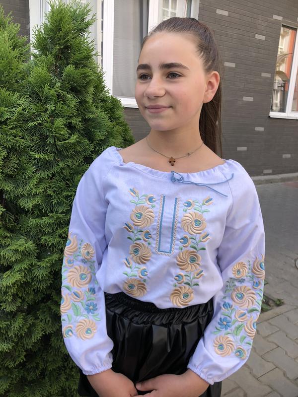 Вышиванка Moda school (128-146) M16 white (деми)