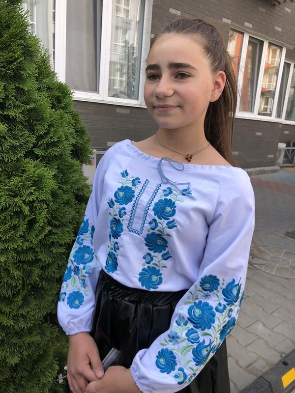 Вышиванка Moda school (128-146) M17 white (деми)