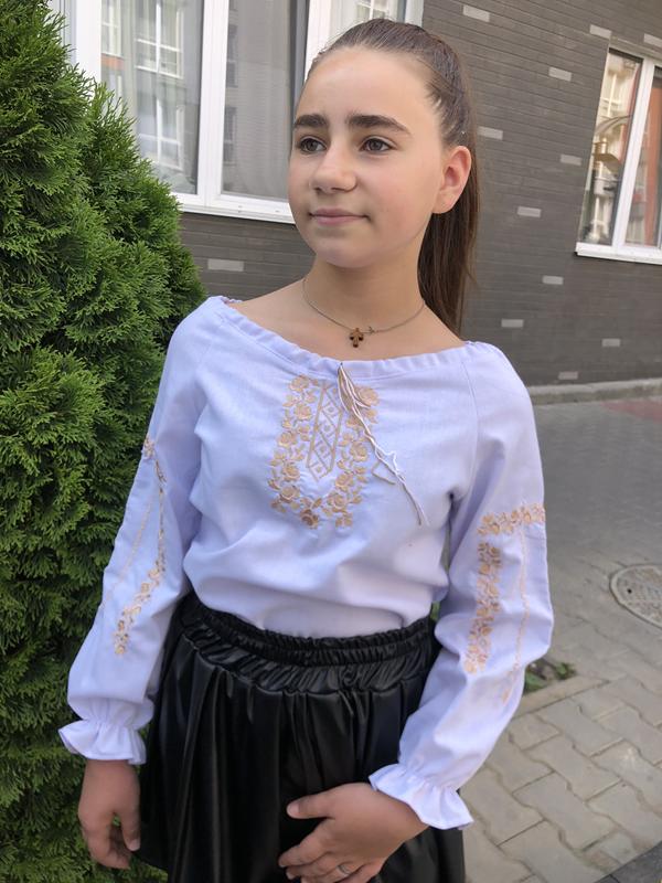 Вышиванка Moda school (128-146) M18 white (деми)