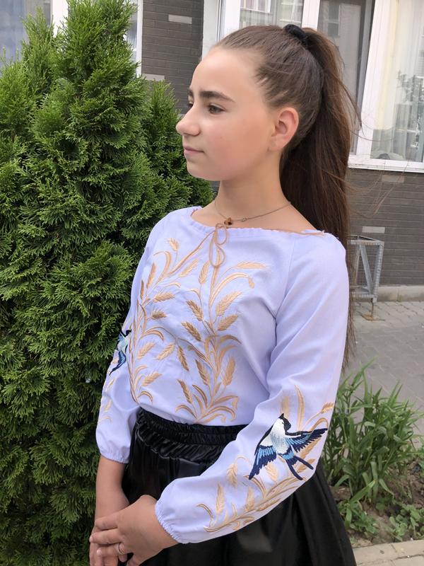 Вышиванка Moda school (128-146) M19 white (деми)
