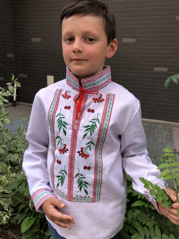 Вышиванка Moda school (128-146) M8 white (деми)