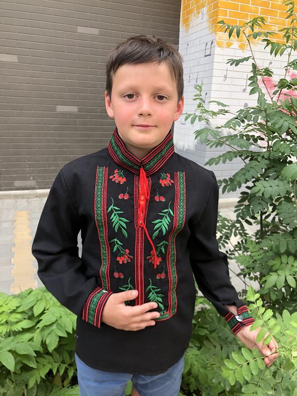 Вышиванка Moda school (128-146) M9 black (деми)