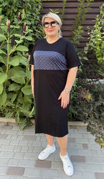 Платье BAT (42-56) 731 black-grey (лето)