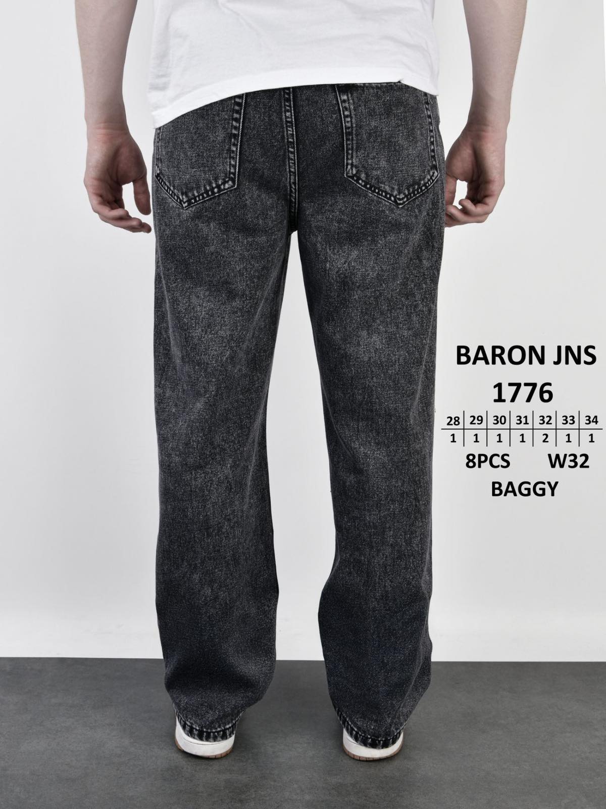 Джинсы God Baron (28-34) 1776 black (деми)