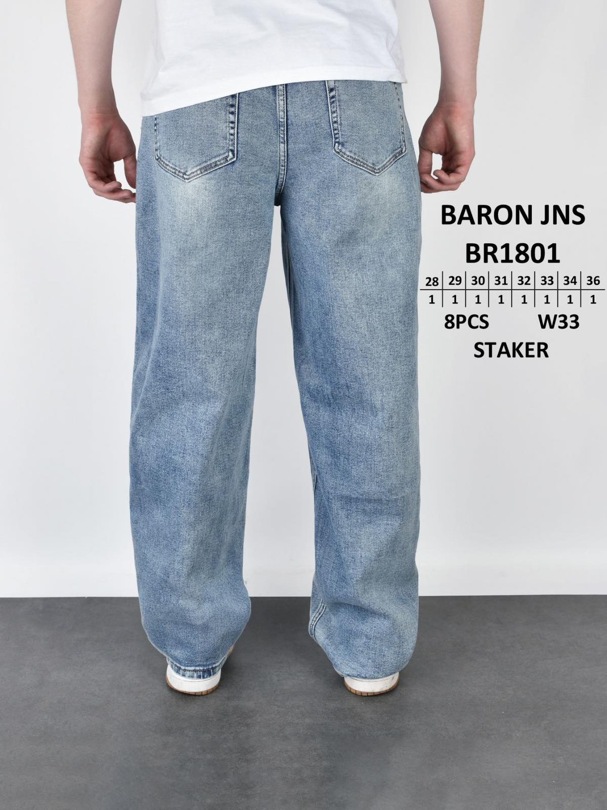 Джинсы God Baron (28-36) BR1801 l.blue (деми)