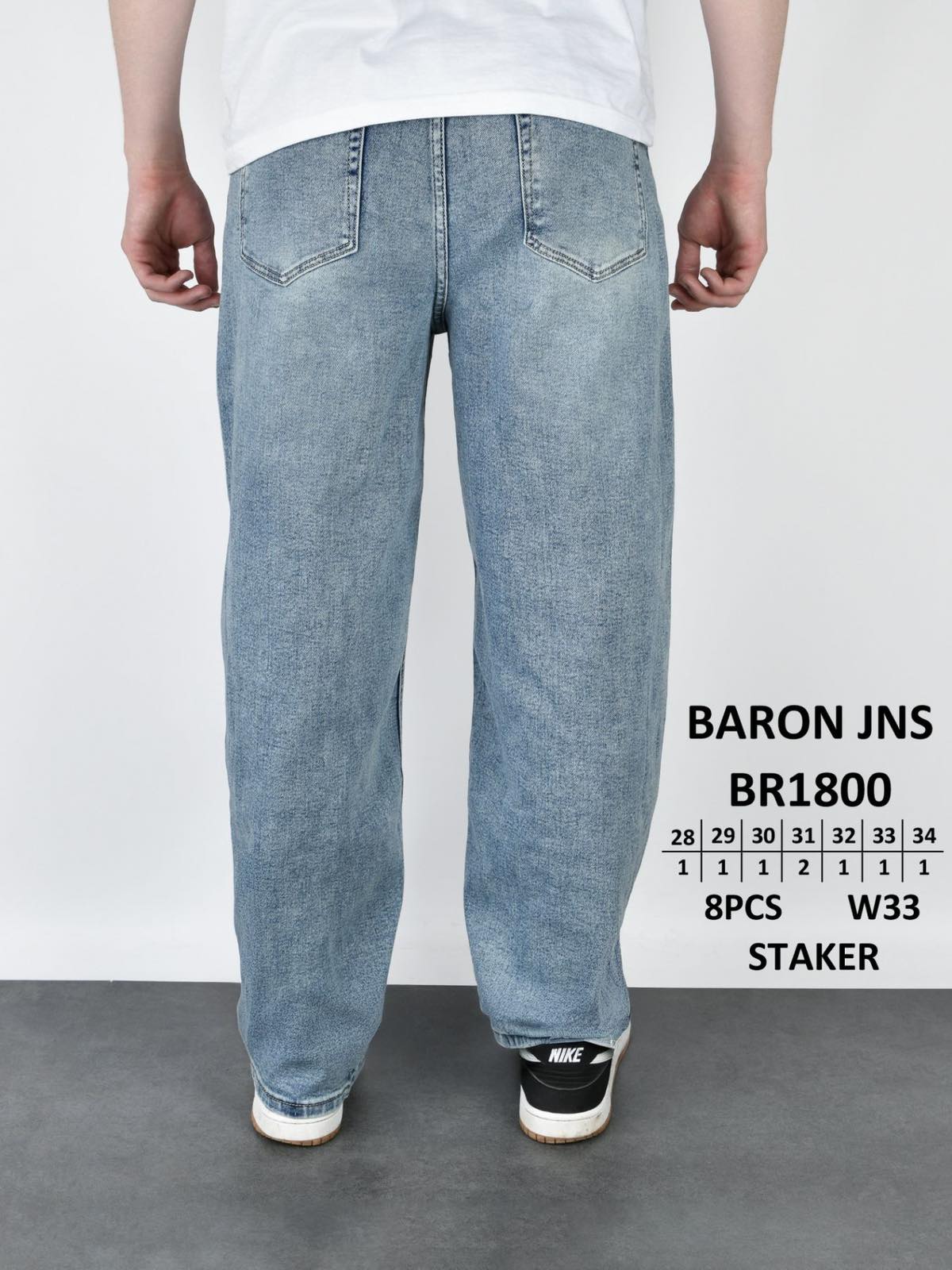 Джинсы God Baron (28-34) BR1800 l.blue (деми)