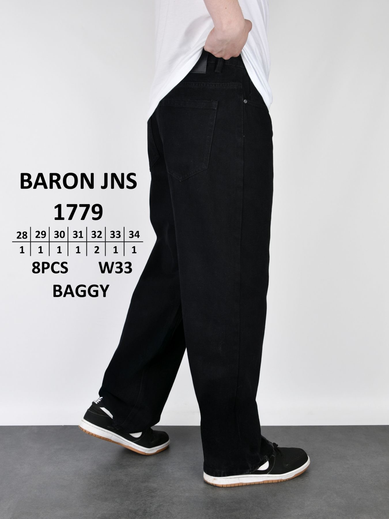 Джинсы God Baron (28-34) 1779 black (деми)