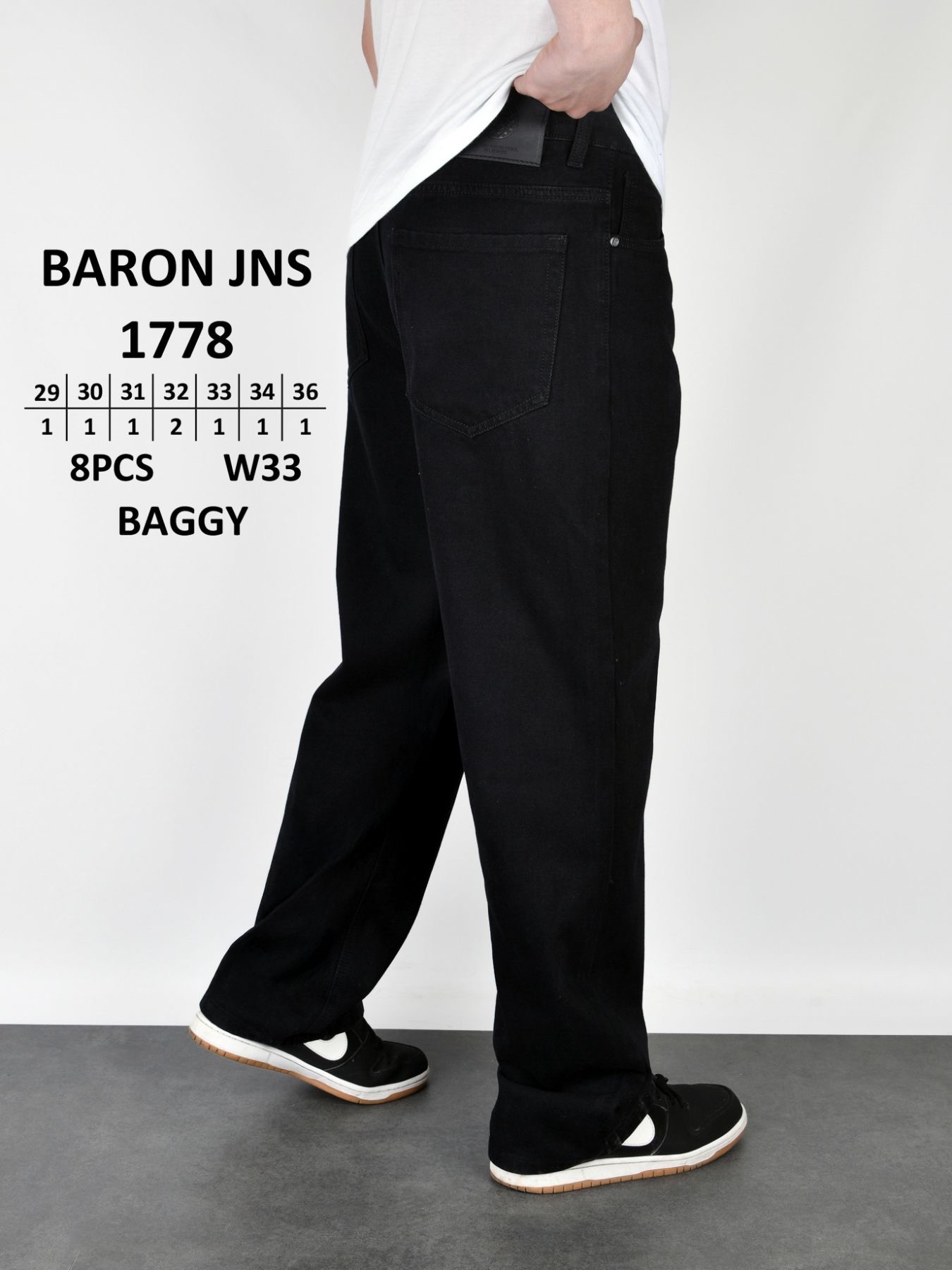 Джинсы God Baron (29-36) 1778 black (деми)