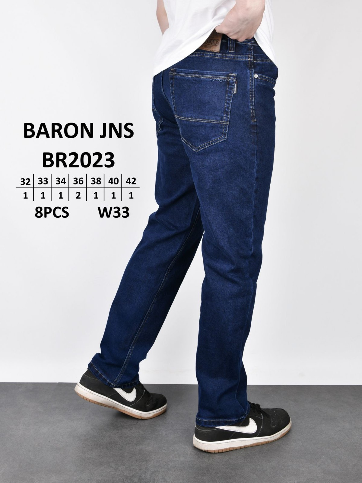 Джинсы God Baron (32-42) BR2023 blue (деми)