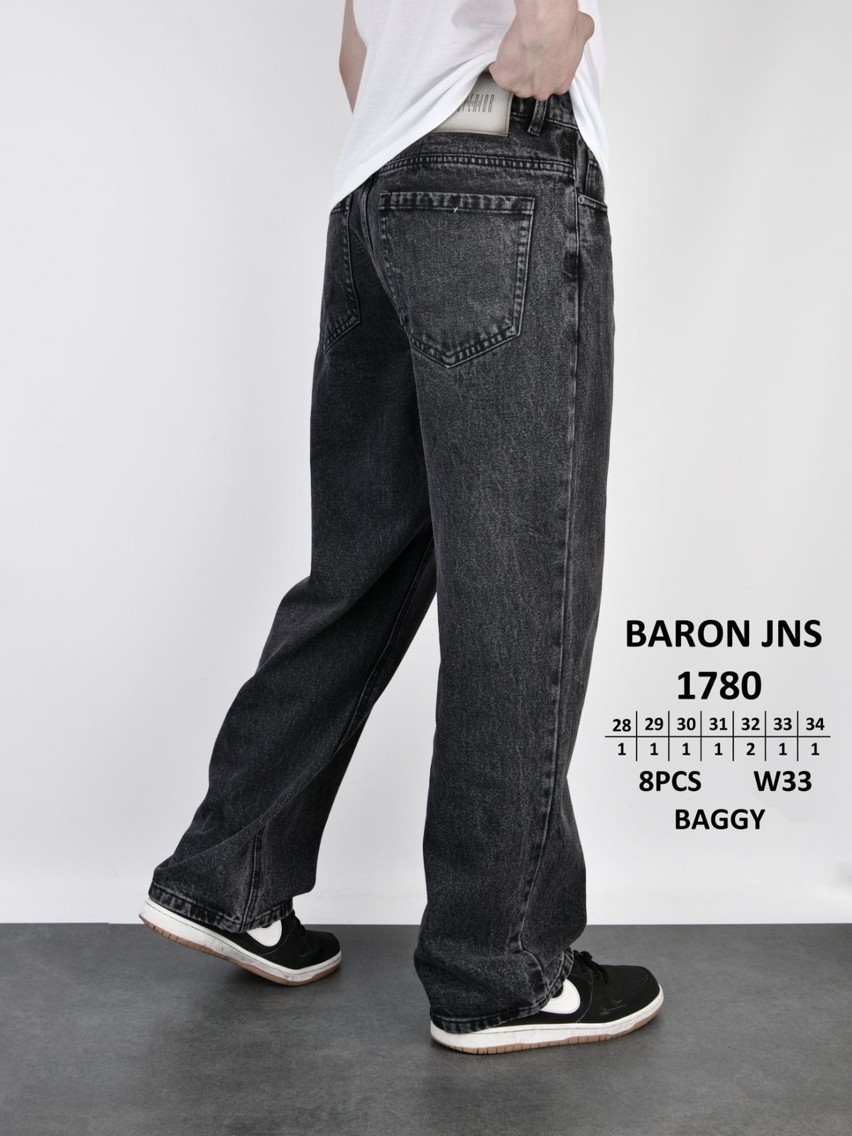 Джинсы God Baron (28-34) 1780 black (деми)