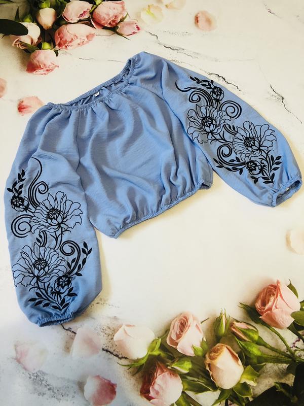 Блузка Moda school (122-140) M54 l.blue (деми)