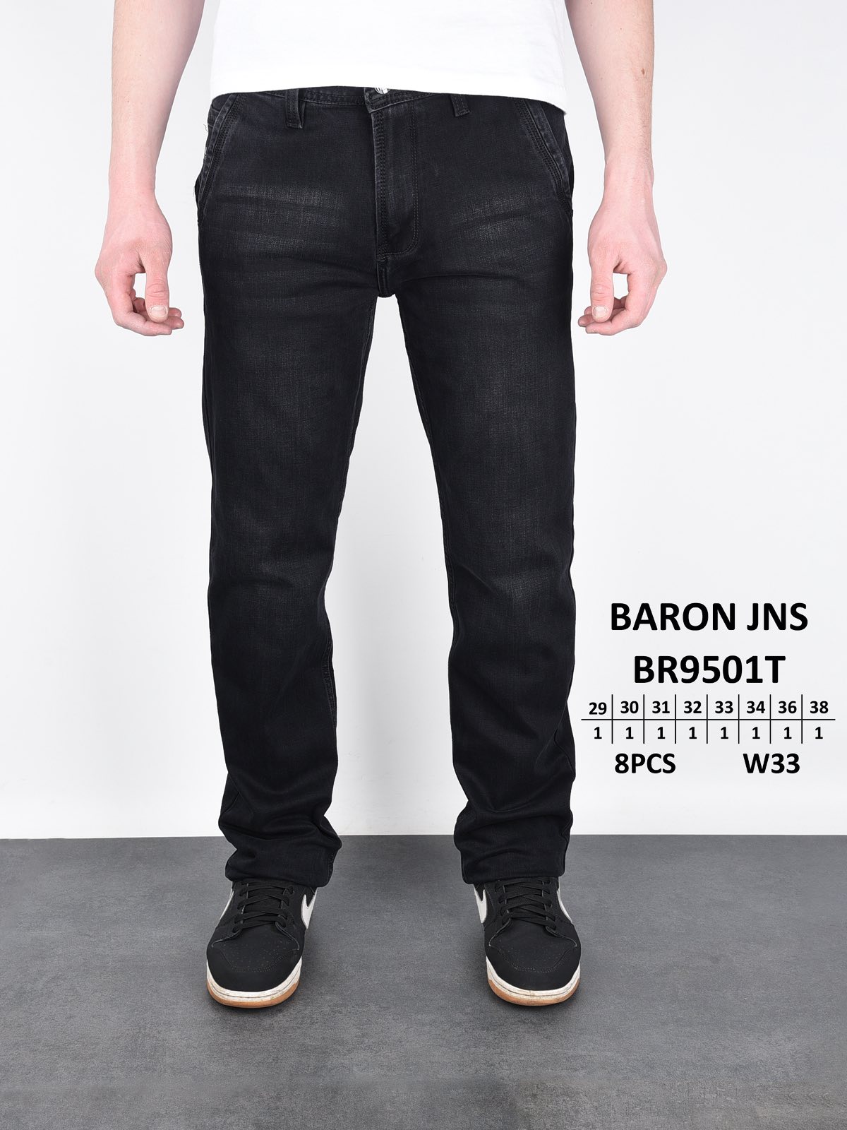 Джинсы God Baron (29-38) BR9501T black (деми)