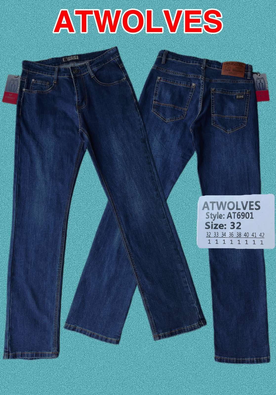 Джинсы God Baron (32-42) AT6901 blue (деми)