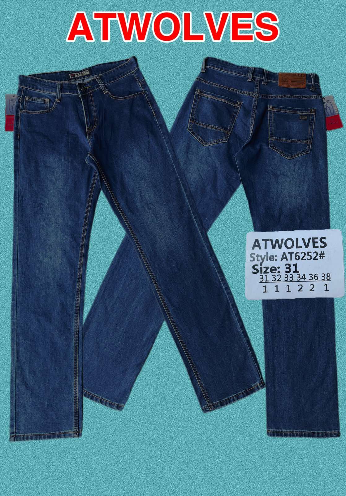 Джинсы God Baron (31-38) AT6252 blue (деми)