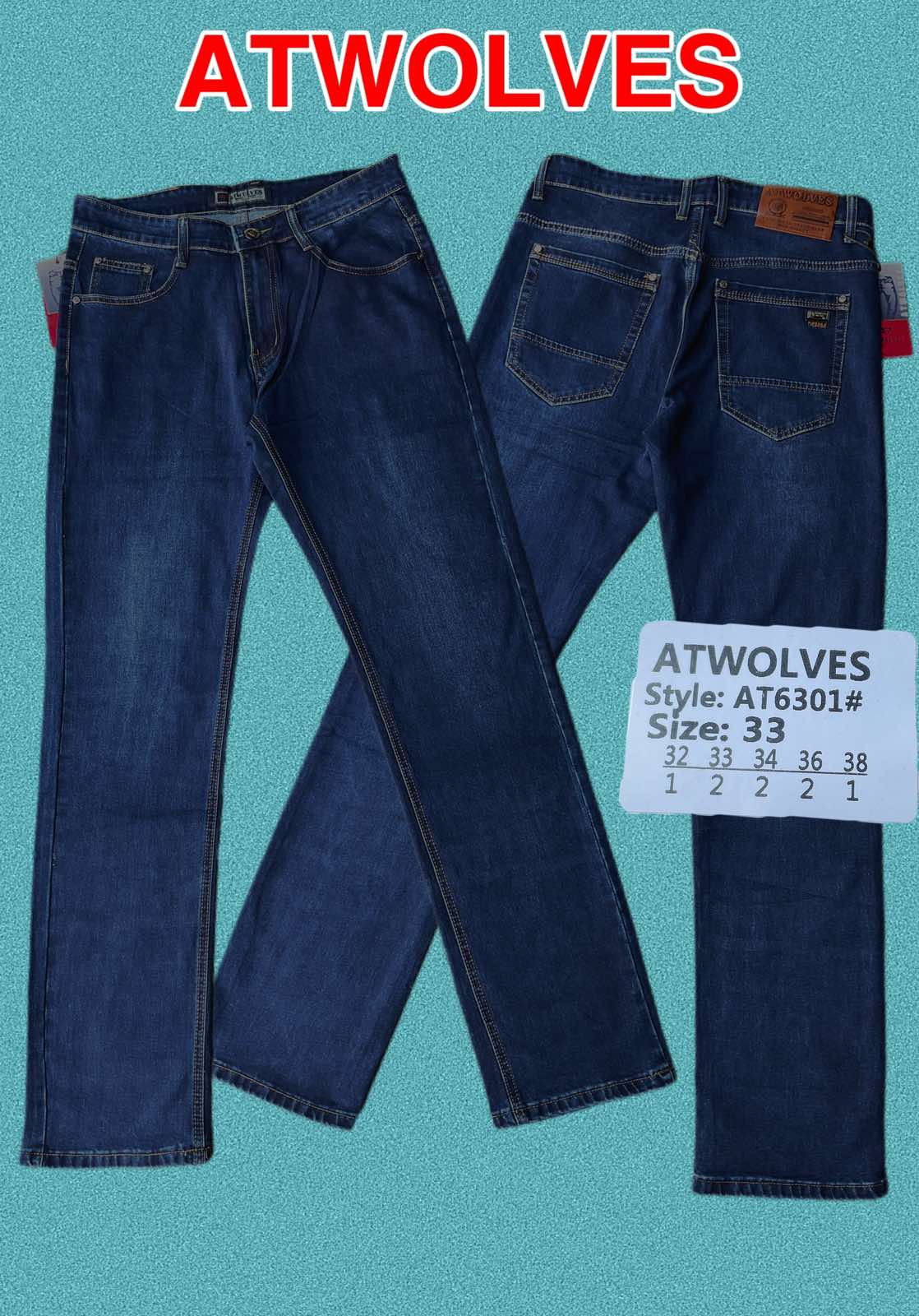 Джинсы God Baron (32-38) AT6301 blue (деми)