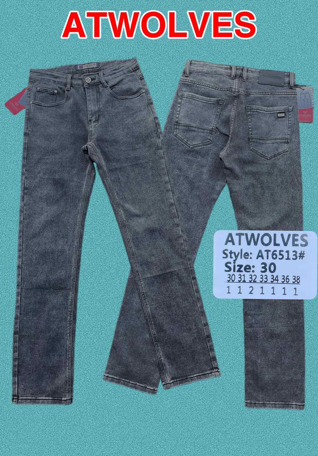 Джинсы God Baron (30-38) AT6513 blue (деми)