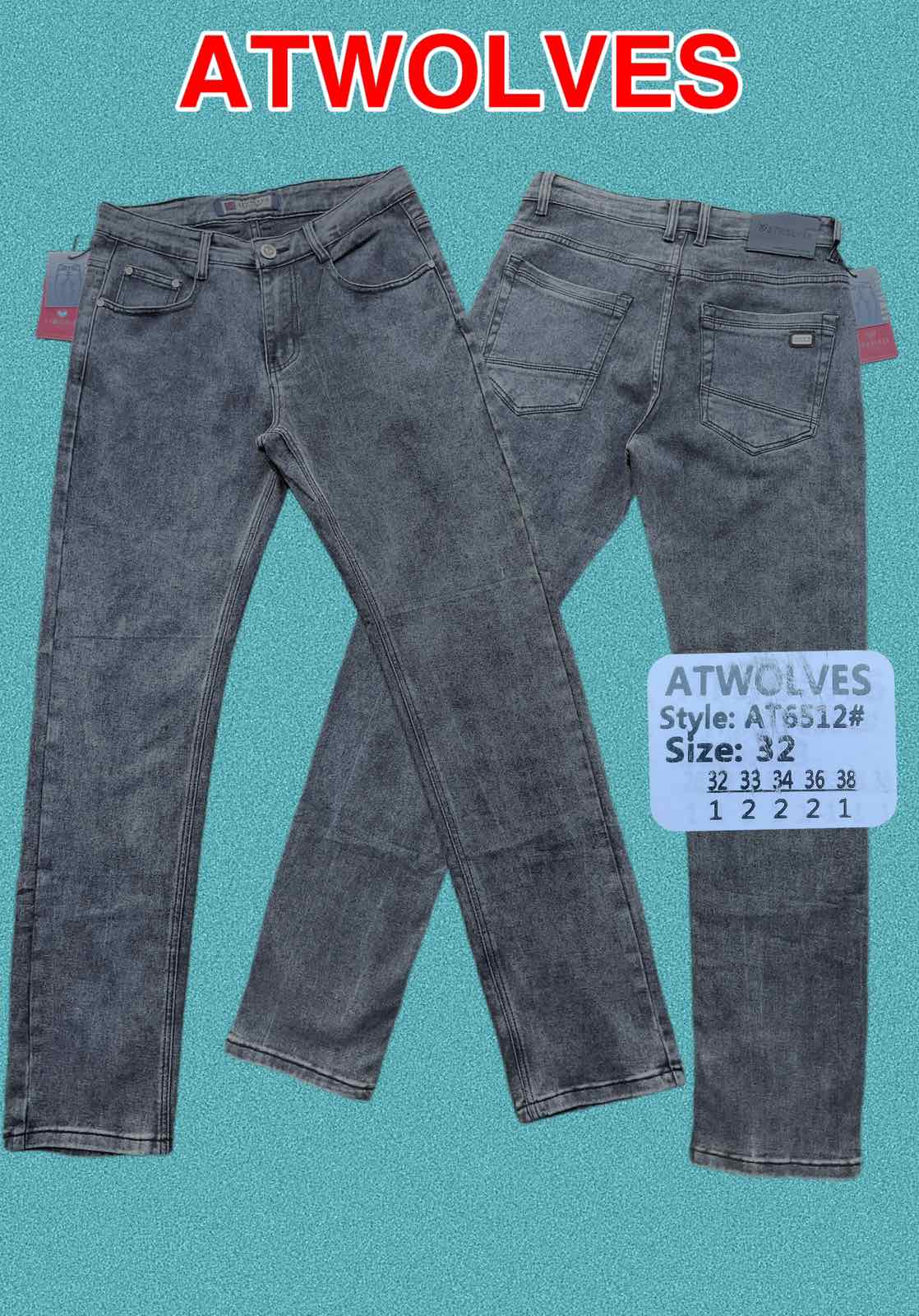 Джинсы God Baron (32-38) AT6512 blue (деми)