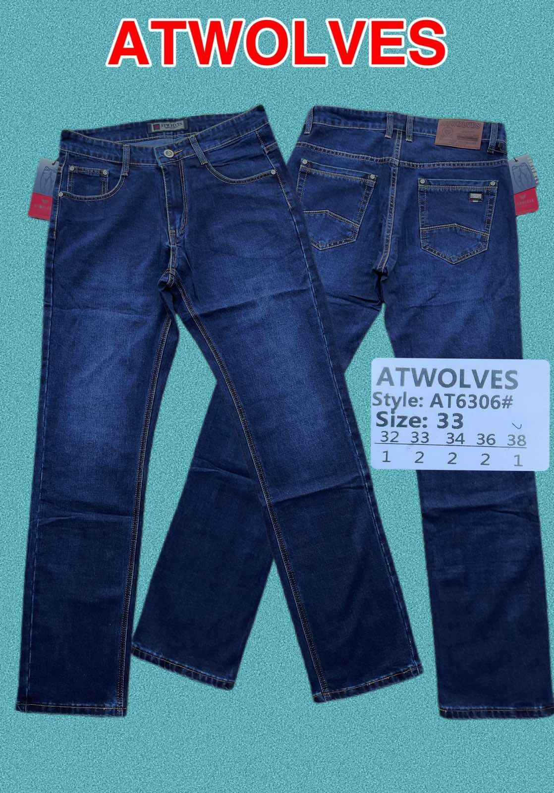 Джинсы God Baron (32-38) AT6306 blue (деми)