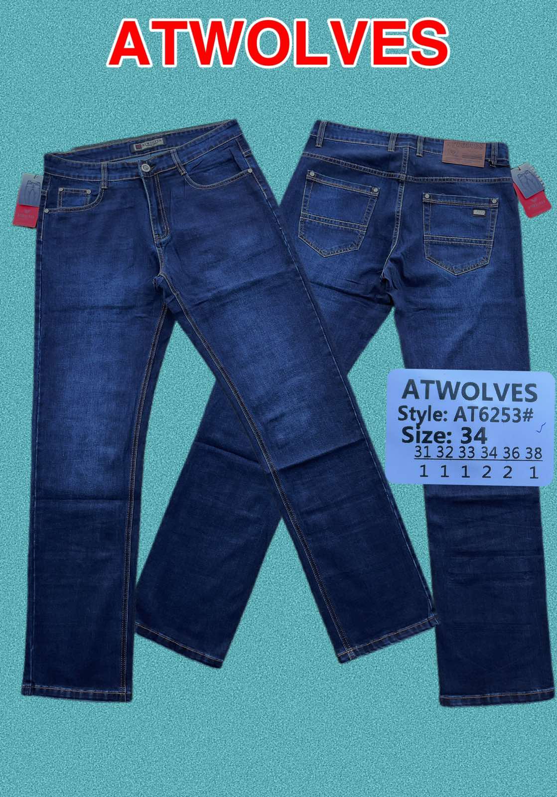 Джинсы God Baron (31-38) AT6253 blue (деми)