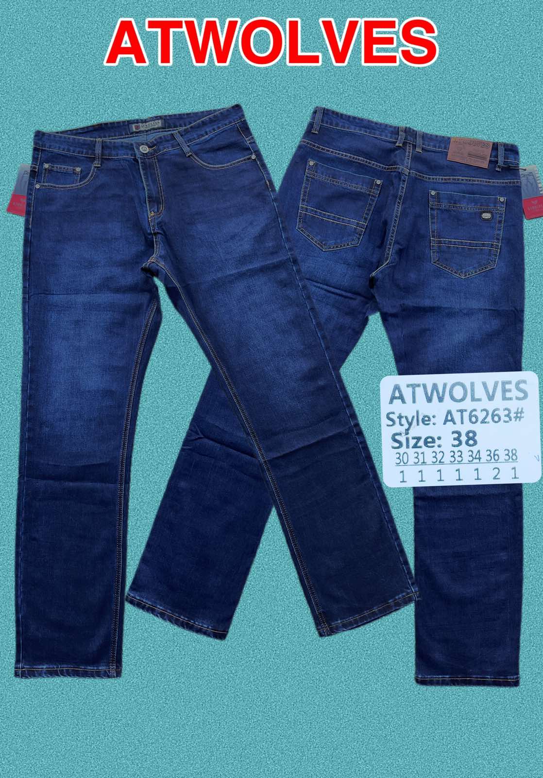 Джинсы God Baron (30-38) AT6263 blue (деми)