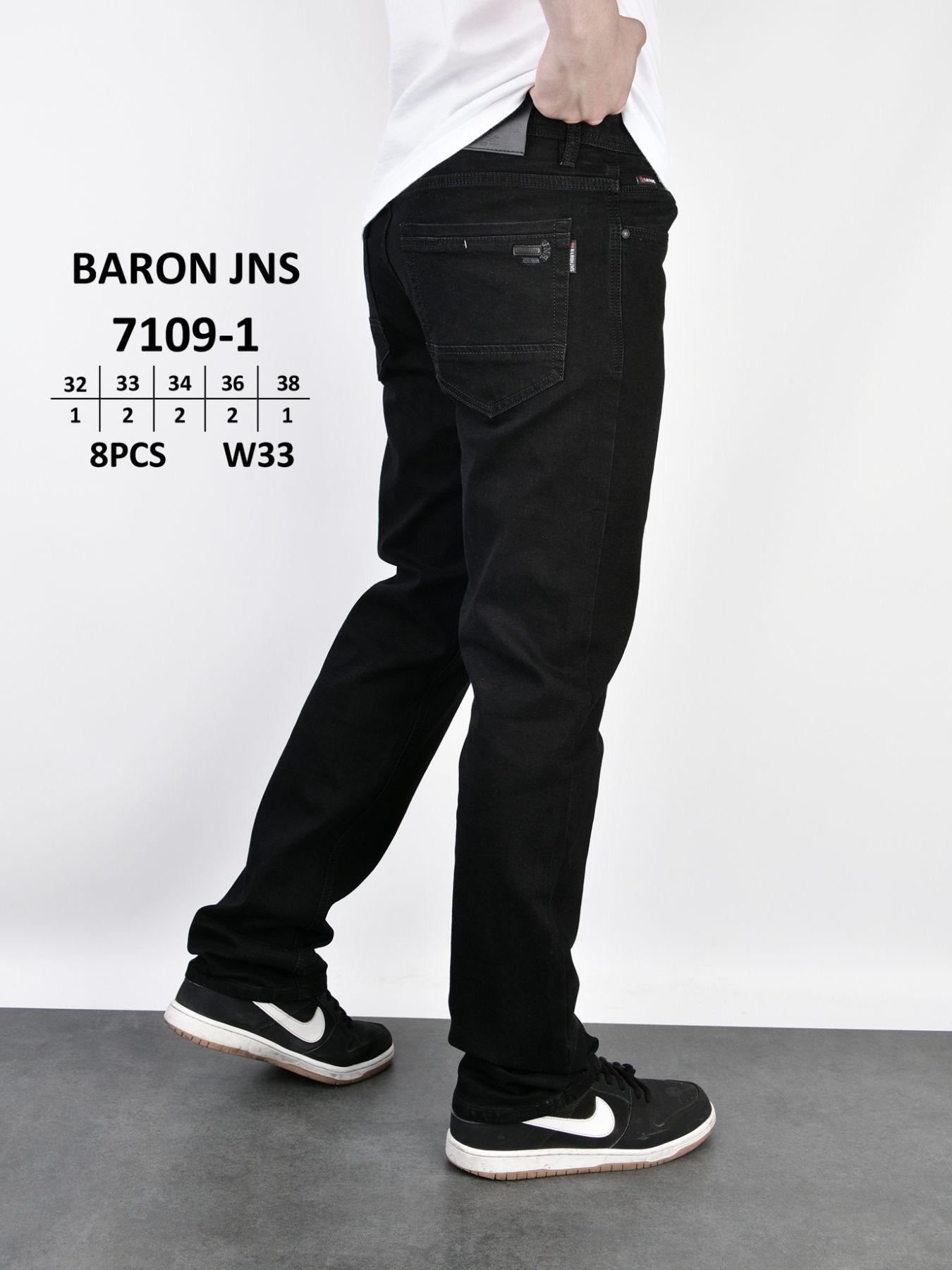 Джинсы God Baron (29-38) 7109-1 black (деми)