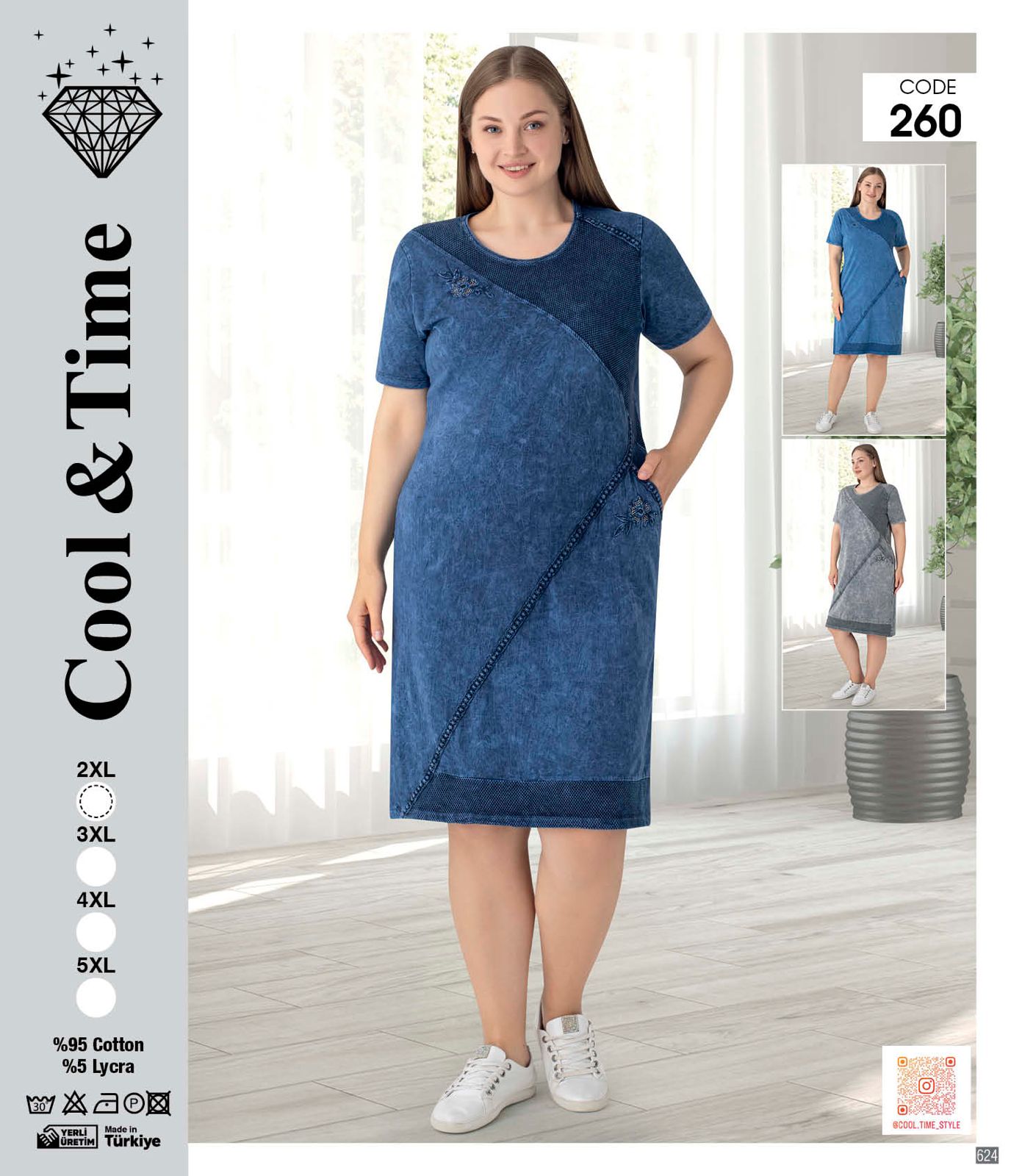 Платье Alberk (2XL-5XL) 260 blue (лето)
