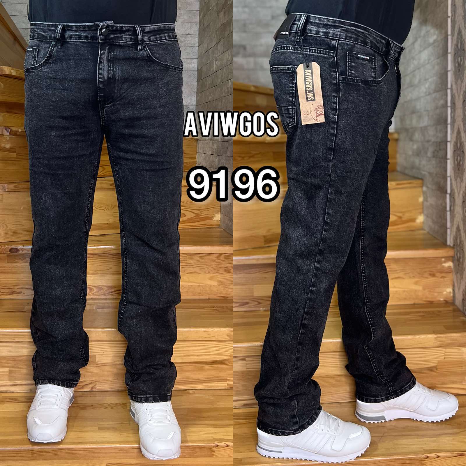 Джинсы God Baron (32-42) 9196 black (деми)